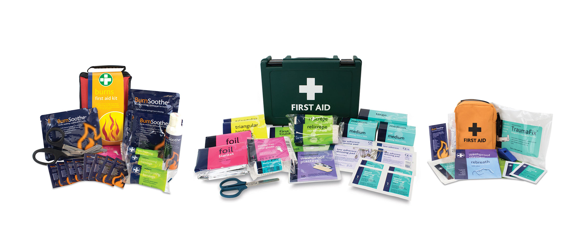 Variety of first aid kits with different sizes