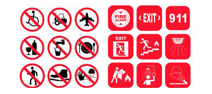 Red-Colored Safety Signage 
