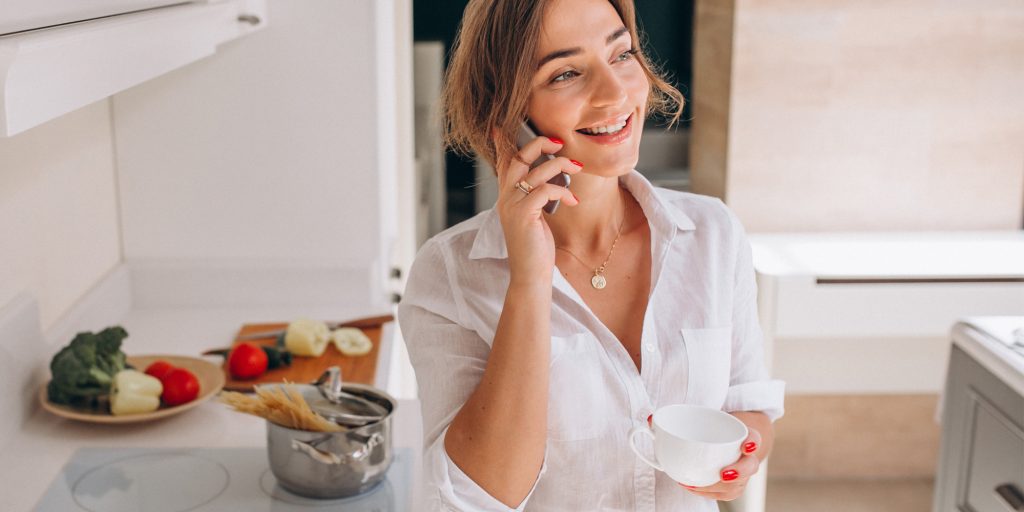 Mother speaking on the phone 