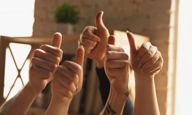 Clean Thumbs up hands